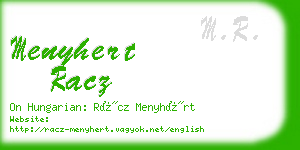 menyhert racz business card